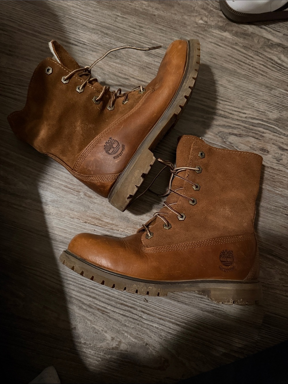 Timberland Men's Tan Leather & Suede Lace-Up Work Boots